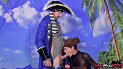 Sweet MILF In Pirate Costume Sucks Her Captains Massive Dick Thumb