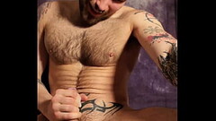 Muscle hunk unloading his hairy ballsack like a bull. Thumb