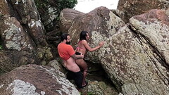 Um dia de putaria em p&uacute_blico na praia com o Casal Mattos e a Trans do pau grande Thumb