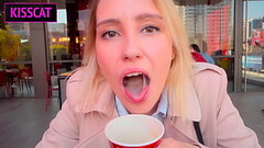 Public Blowjob in Wendis Toilet &amp_ Get Coffe with Cum Thumb